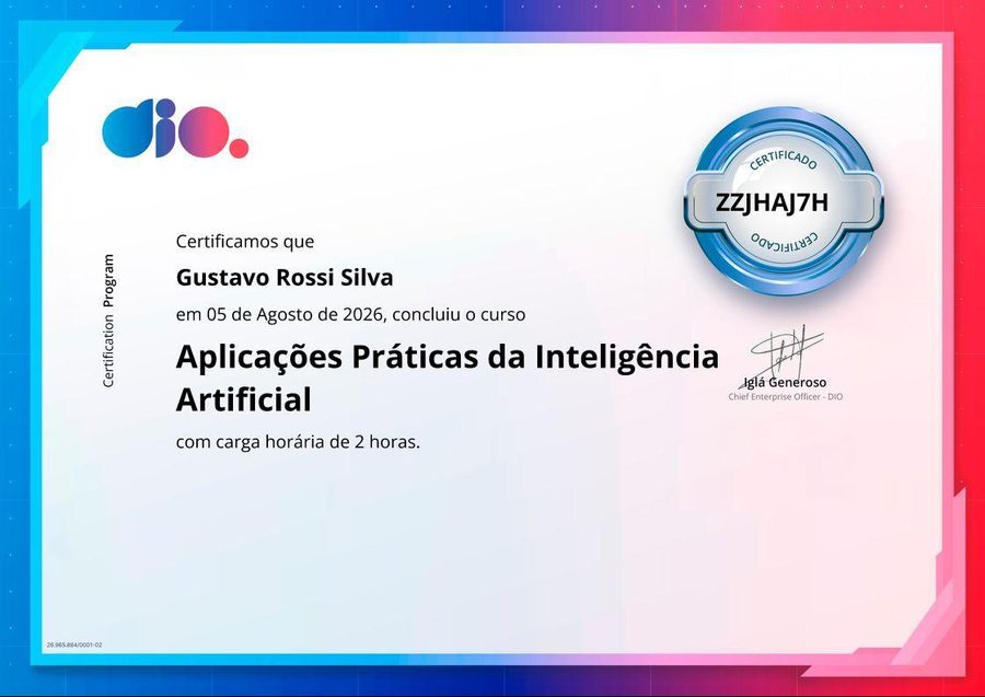 Certificado Aplicações Práticas da Inteligência Artificial