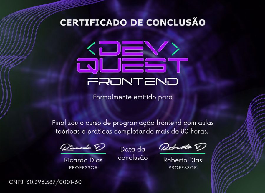 Certificado DevQuest Frontend